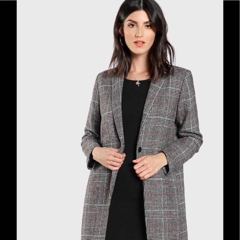 New SHEIN Women Plaid Coat - Medium